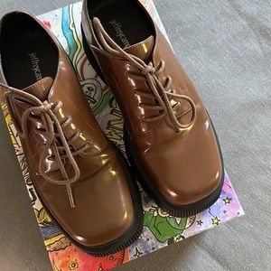 Jeffrey Campbell Brown Patent Loafers